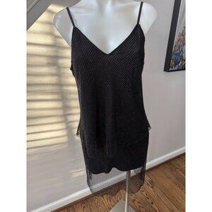 CABALLERO COLLECTION Leelee Black Beaded Mesh Top & Skirt XS